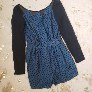 NWT BCBGenration 0 Romper Short Sleeve Mesh Polka Dot